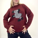 maglione girocollo in viscosa zebra